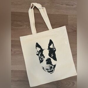 Cotton Tote Bag, Boston Terrier Dog